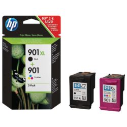 hp 901XL / 901 Ink Cartridge, Black, Tri-Colour 2 Pack, SD519AE (box 2 each)